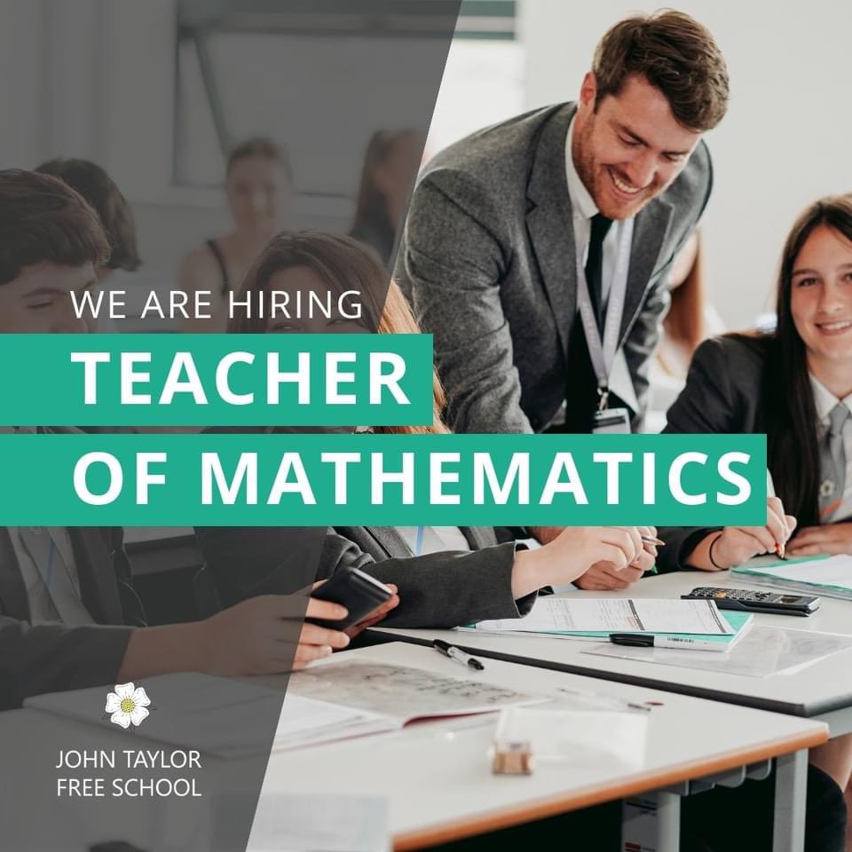 We are recruiting - come and join our team @jtfreeschool. Get in touch for a discussion or a visit to the school #flexibleworking #maths #teachervacancies