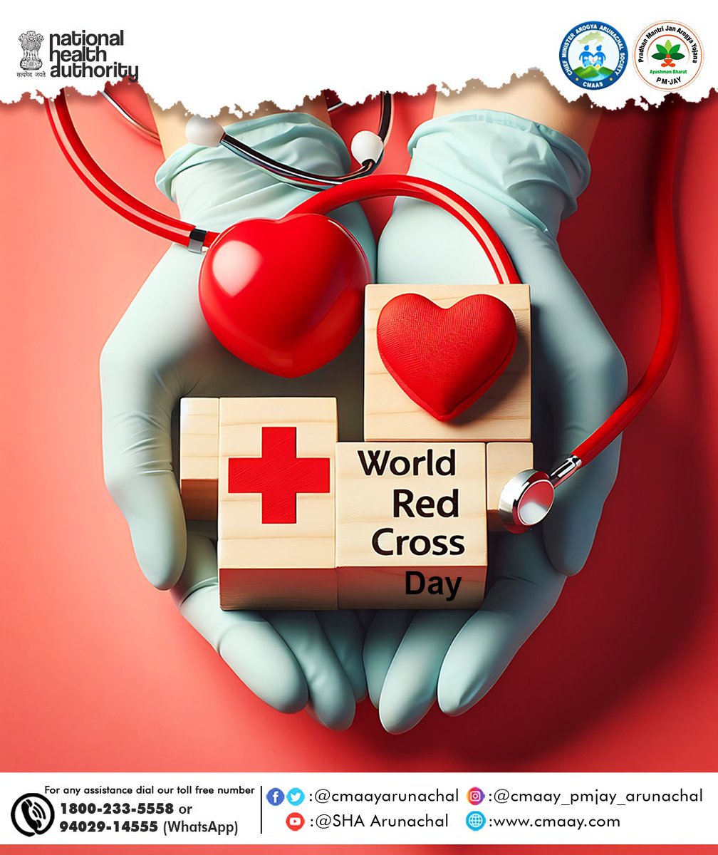 Saluting the heroes on World Red Cross Day!  Let's honor their unwavering commitment to humanity and their relentless efforts in times of crisis.

 #WorldRedCrossDay #HumanityInAction 
#MinistryofHealthandFamilyWelfare, Government of India #alolibang #NationalHealthAuthority