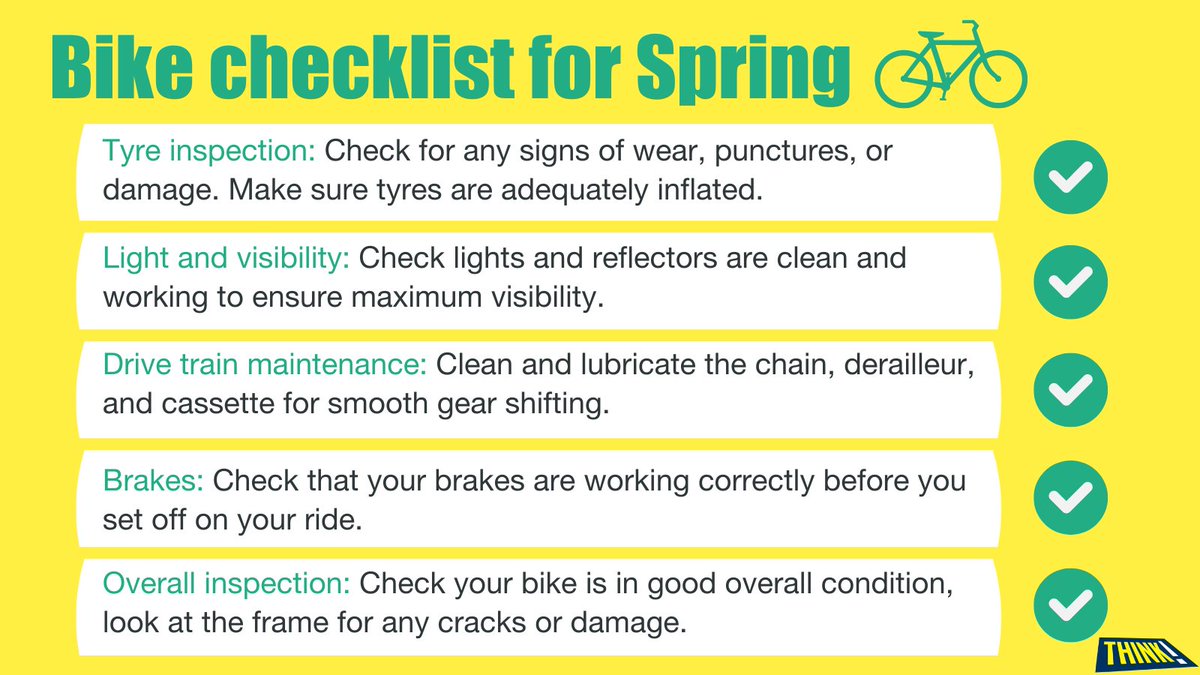 Has the warmer weather got you dusting your bike off? Make sure you check this list off before you begin your ride. ✅