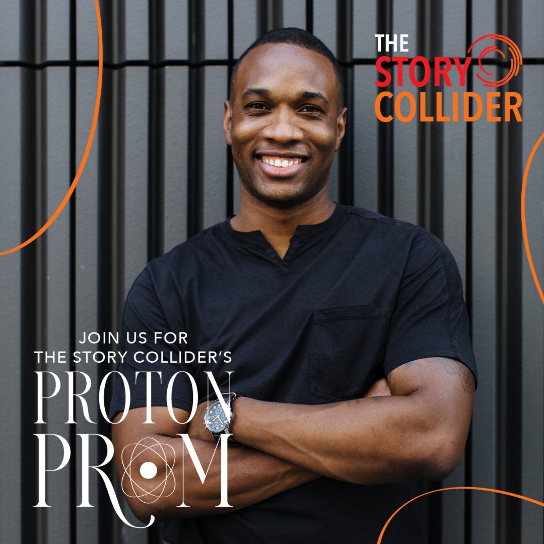 Exciting news! 🎉 Devan Sandiford, an award-winning storyteller and writer featured on @NPR and #TheMothPodcast, will be at #ProtonProm! Don't miss his captivating story June 10 @caveatnyc! Grab your 🎟️ here: ow.ly/pEzi50Rw7vF #Storytelling #ProtonProm #ScienceStoires
