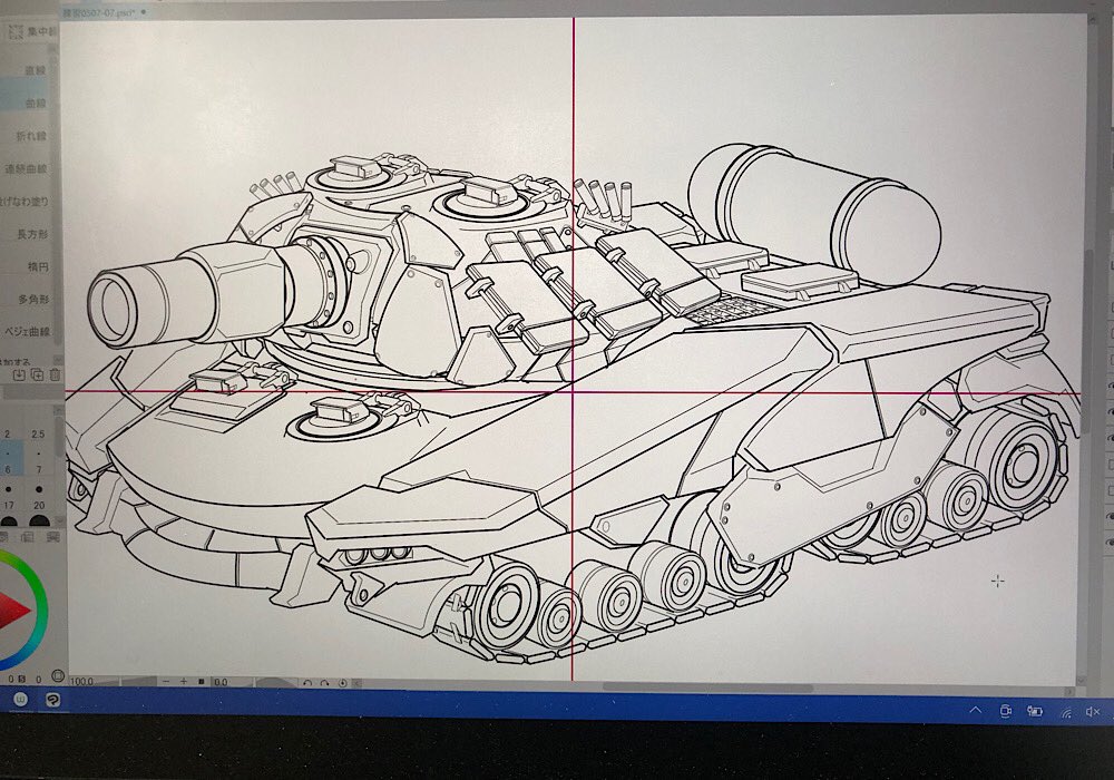 本日のデジタルお絵描き
戦車この辺であがり 