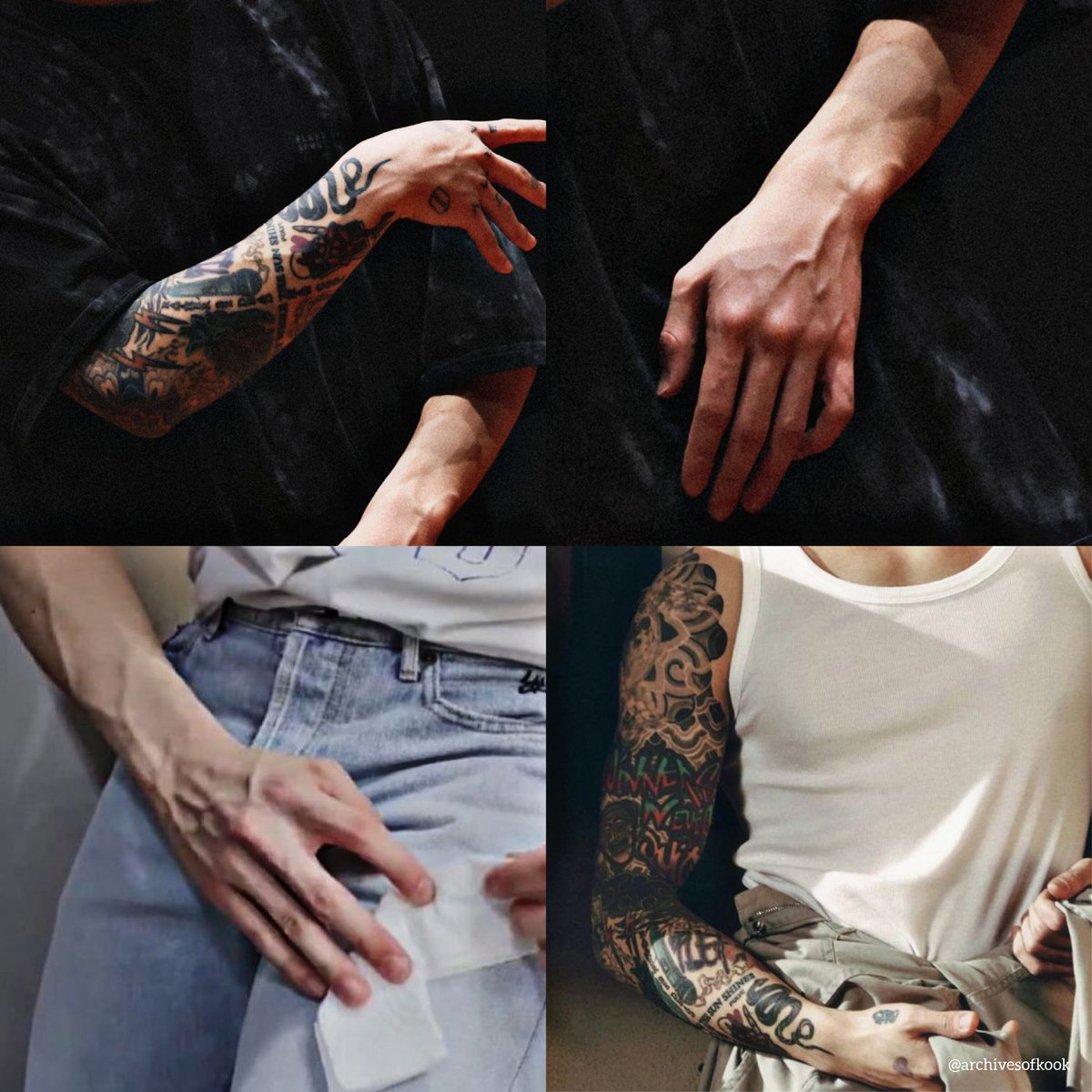 jungkook's veiny hands and tattoos
