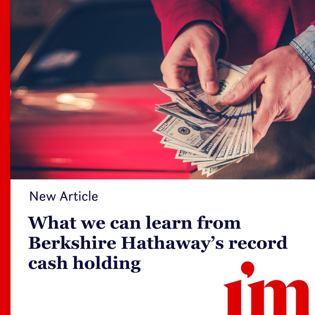 Berkshire Hathaway’s cash pile reached a new all-time high of $US189 billion by the end of Q1 and is expected to continue rising from here.

Read our latest article at investmentmarkets.com.au/articles/cash-…

#investmentmarkets #investmentopportunities