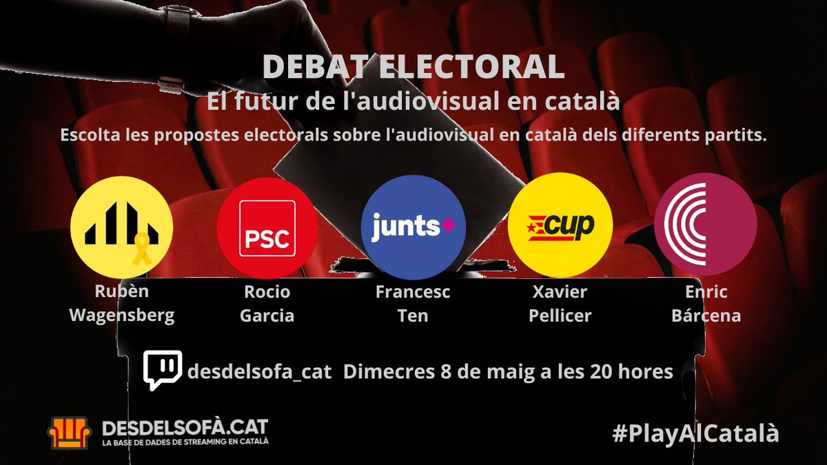 Quines propostes porten els partits per millorar la producció catalana, el doblatge en català i reforçar la CCMA?

Descobreix-ho aquesta nit al debat electoral sobre audiovisual en català.

A les 20 h al nostre canal de Twitch👇🏻
twitch.tv/desdelsofa_cat