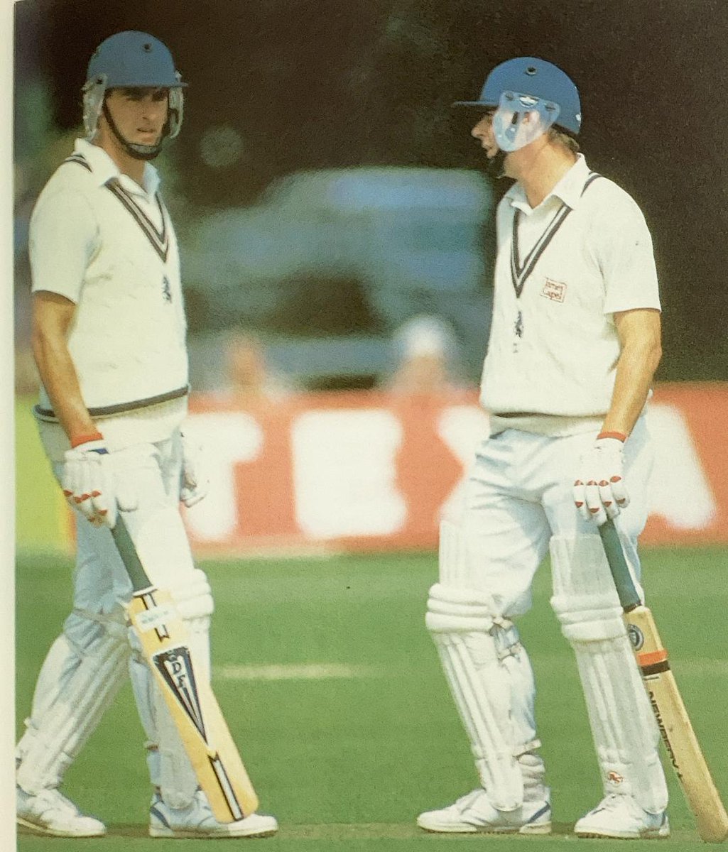 The brothers Cowdrey batting together briefly during the B&H Final against Middlesex in 1986 - skipper Chris scored 19 while Graham top scored with 58 but, sadly for Kent, they ended up 2 runs short of Middlesex's total