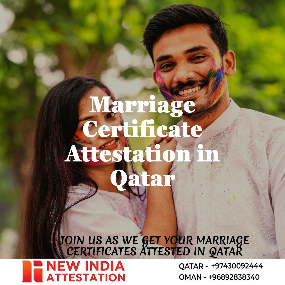 Getting Married & Moving to Qatar? ✈️

New India Attestation Makes 
#MarriageCertificateAttestation  in Qatar a breeze! ✅Secure your family visa & enjoy life in Doha.  We handle the paperwork - you focus on happily ever after!

⭐Visit us:newindiaattestation.com

#Attestation