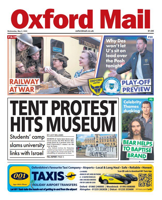 Good morning, Oxford - Here's today's front page 📰 Subscribe here for exclusive access: oxfordmail.co.uk/subscriber and #BuyAPaper