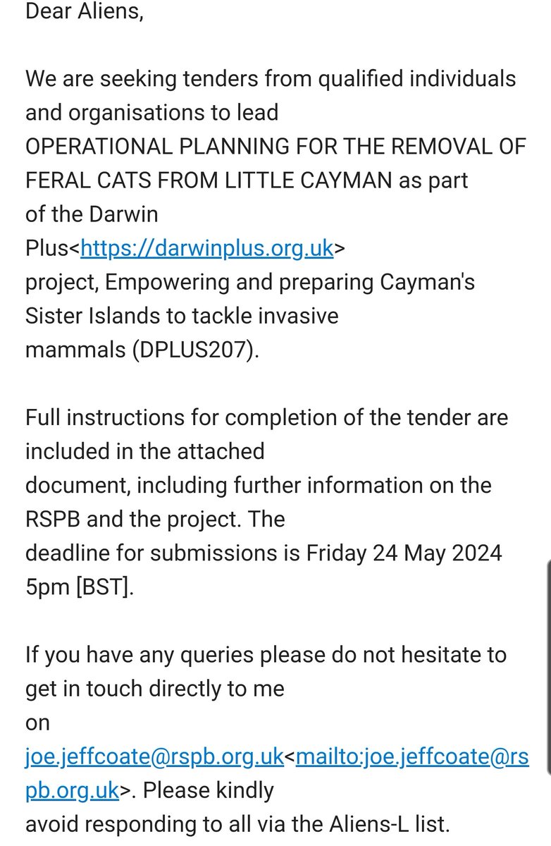 Eradication of feral cats from little cayman islands👇 Important & impactful eradication program if successful