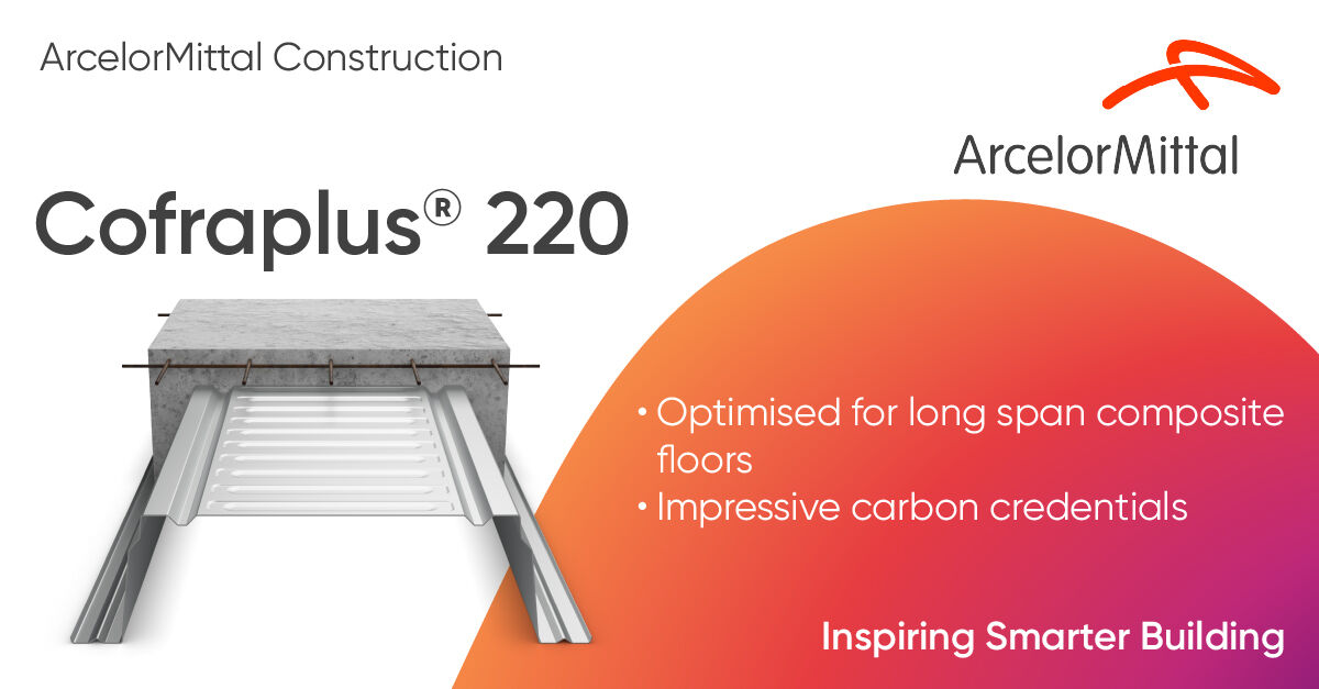 Cofraplus® 220: Build strong, flexible, long span floors with this innovative composite system. Up to 9m spans, fast installation & works with different structures.  More about our #compositefloors here 🔗 
construction.arcelormittal.com/en/generic/flo… #InspiringSmarterBuilding