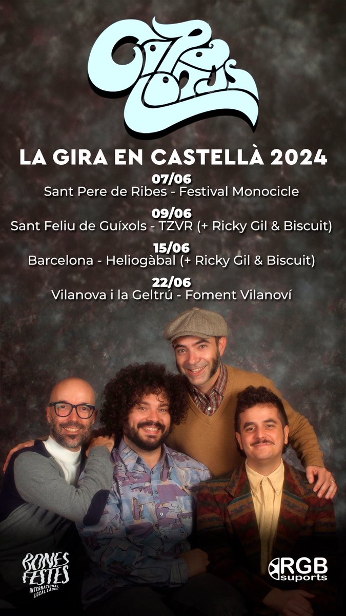 Arriben les primeres dates de la ‘La gira en castellà’! ⚡️ 07.06 - @monocicle_ribes 09.06 - @tzvrclub amb @biscuitRnRband 15.06 - @HeliogabalBcn + @biscuitRnRband 22.06 - @FomentVng