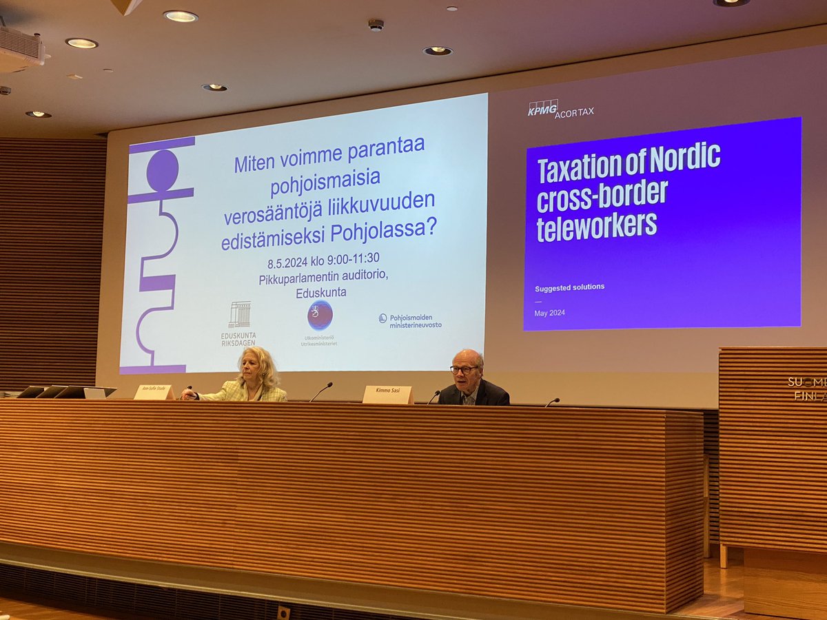 Päivän agendalla verosääntöjen muuttaminen Pohjoismaiden välisen liikkuvuuden edistämiseksi. <a href="/kibefi/">Kim Berg</a> avaa ja <a href="/KPMGFinland/">KPMG Finland</a> <a href="/HolmstromPaula/">Paula Holmström</a> <a href="/KPMG/">KPMG</a> esittelee tuoreen raportin #nrpol #vero