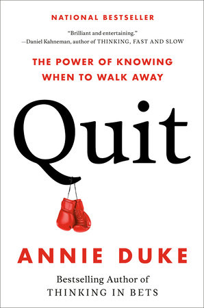 I just finished reading the insightful book #Quit by @AnnieDuke. This just happened at the perfect time, when I was about to make a difficult quit decision in my life. Some thoughts about quitting. A 🧵:
