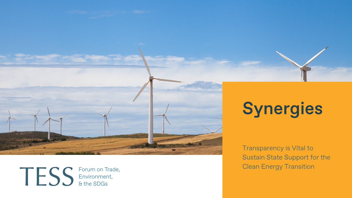 ICYMI @TESSForum is pleased to share this Synergies article by @SimonEvenett & @fernando_mrtn, on:  

➡️ the vital role of transparency to sustain state support for the #cleanenergy transition.  

Find out more➡️bit.ly/3OQ8ucs

#industrialpolicy