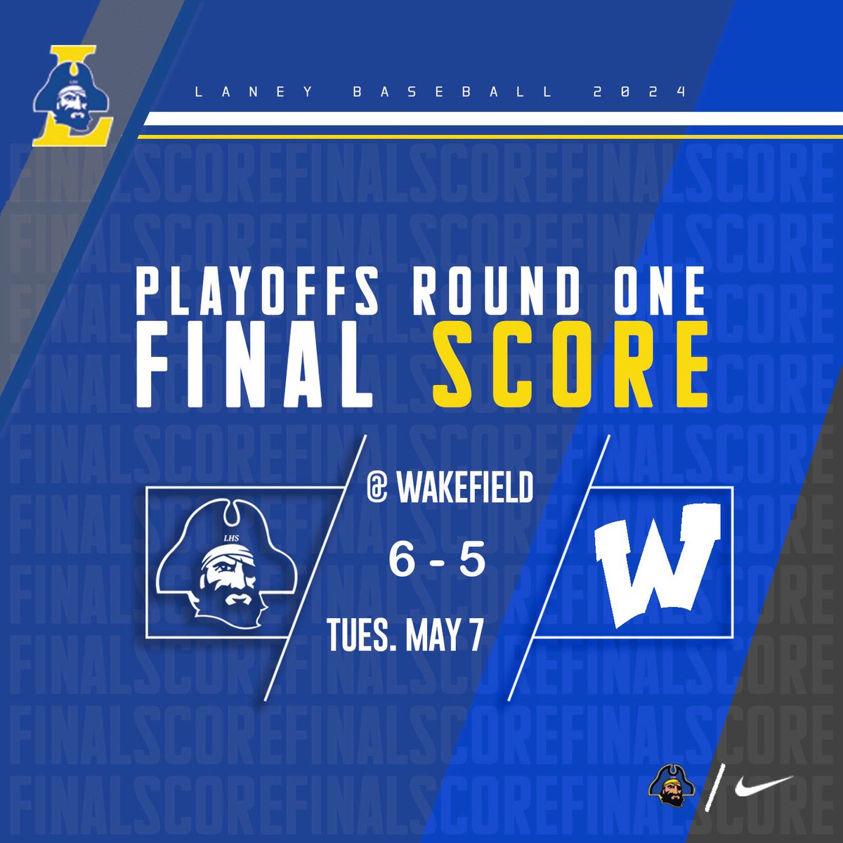 Playoff Dub feels good! Bucs pick up a victory over Wakefield 6-5. First playoff win since 2021. #keeprolling