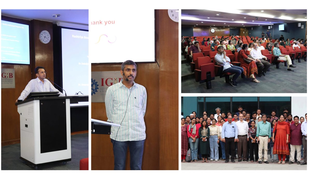 @IGIBSocial celebrated Rashtriya Boudhik Sampada Mahotsav - World IPR Day on May 7th with talks by @Debojyoti_C and Dr. Sivaprakash Ramalingam on navigating IP routes for bringing CRISPR therapies in India, and Patent Protection in the area of CAR-T cell therapies.

@souvik_csir