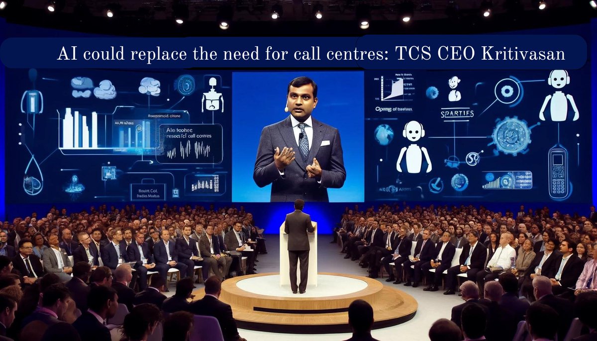 TCS CEO Krithivasan declares AI may replace call centers, highlighting pivotal industry changes at a tech conference. 📈🤖💼 @siddipetme  #TechTrends #AIRevolution #FutureOfWork #CallCenterAutomation #DigitalTransformation #AIImpact #TechConference #IndustryShift #TCSNews