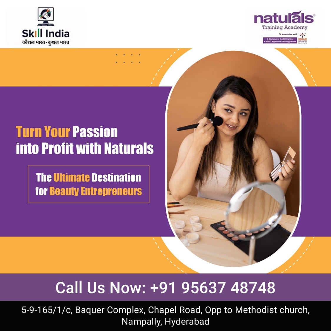 Turn your passion for beauty into profit with Naturals, the ultimate destination for aspiring beauty entrepreneurs. Contact Us: 95637 48748 #beautyindustry #beautytraining #naturalstrainingacademy #nta #nampally #hyderabad