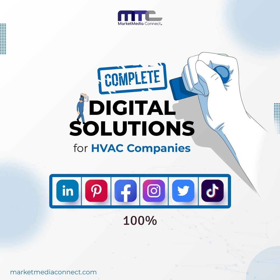 Are you ready to take your HVAC company to the next level? Our comprehensive #digitalsolutions are designed to help you thrive in a competitive market. Transform your #HVACbusiness with our digital expertise! Get started: marketmediaconnect.com/hvac #DigitalMarketing #HVAC