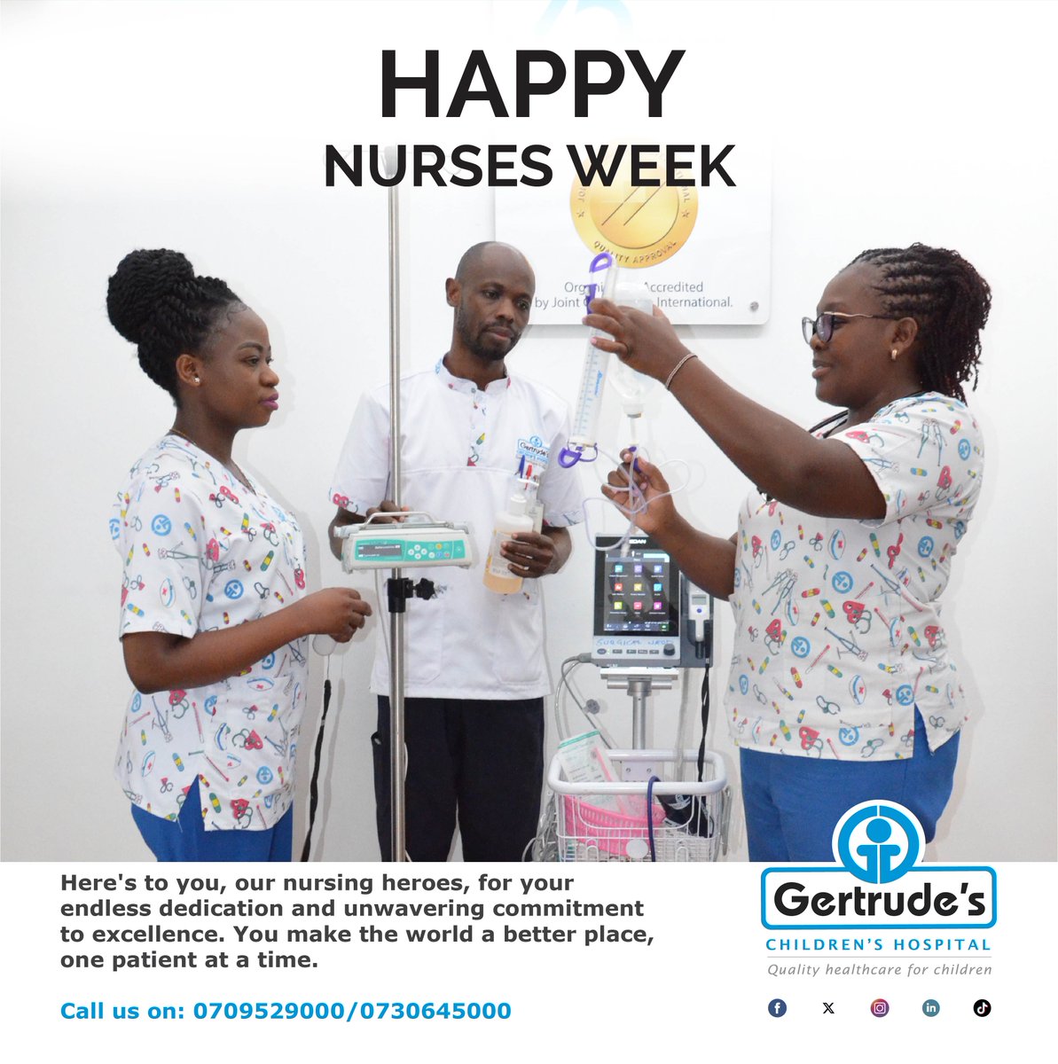 This Nurses Week, we celebrate the superheroes in our midst – our extraordinary nurses! Your kindness, expertise, and selflessness shine bright, illuminating the path to healing for countless patients. You make the world a better place, one patient at a time. Call 0709529000.