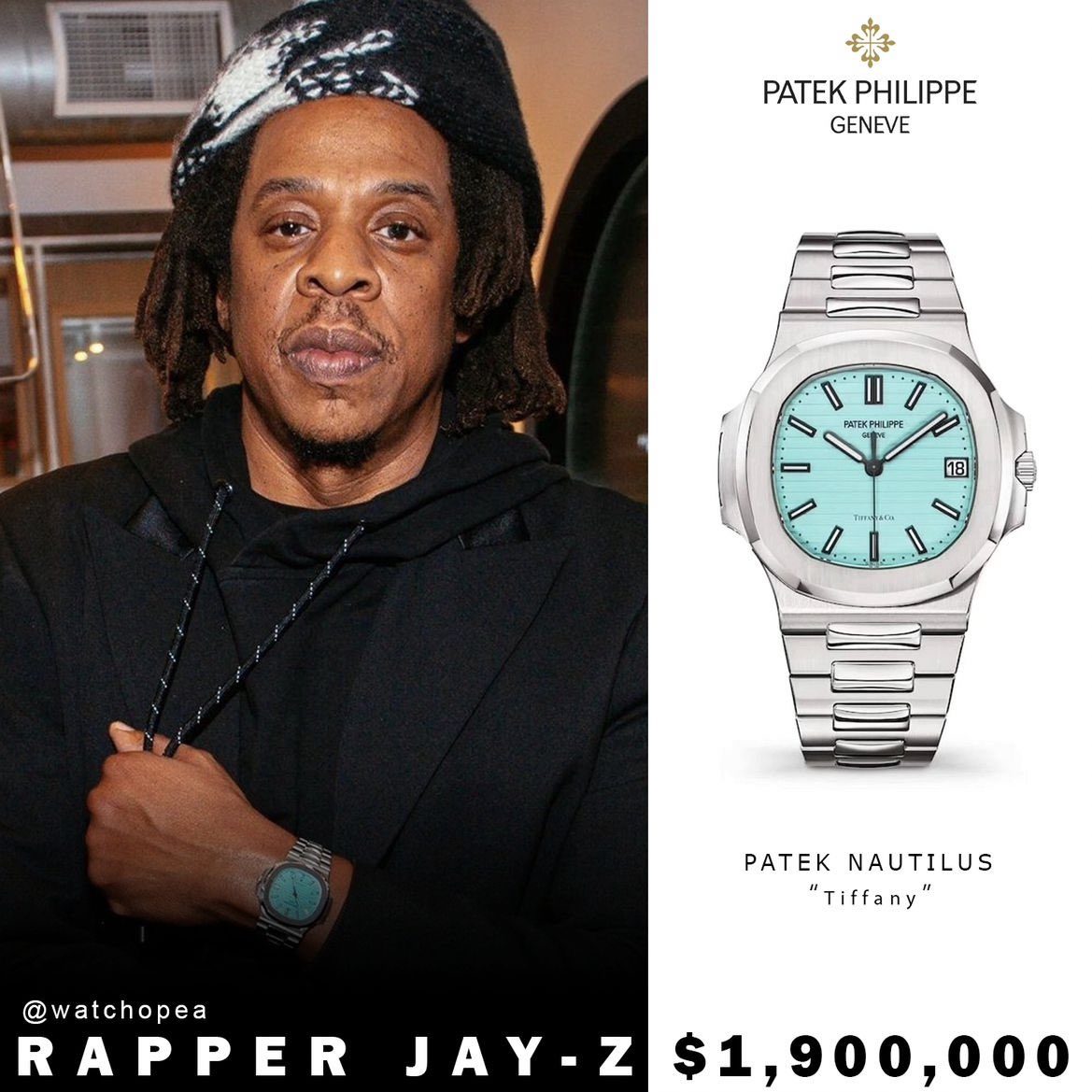 5 celebrities seen rocking the coveted $1,900,000 Patek Philippe Nautilus 'Tiffany'

1. Lionel Messi             2. Jay-Z