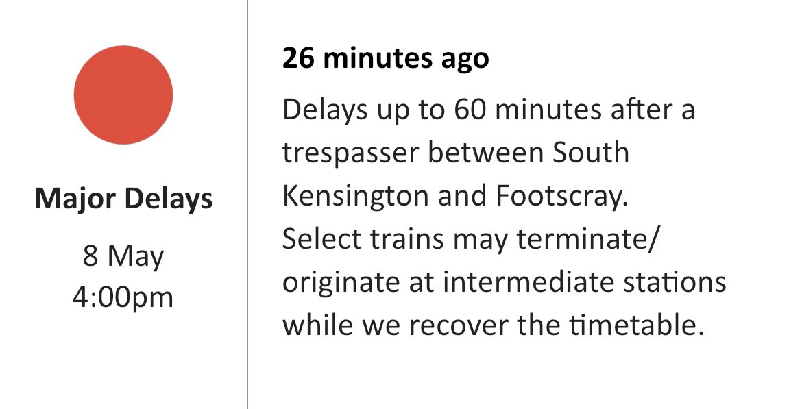 Another day ending with Y and another day with a “trespasser” between South Kensington and Footscray