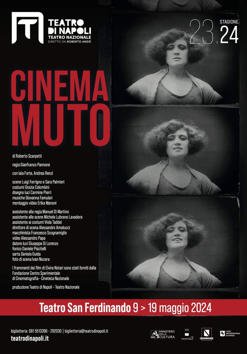 Al Teatro San Ferdinando di Napoli dal 9 al 19 di maggio, scritto da R. Scarpetti, con Iaia Forte nei panni di Elvira Notari, la prima donna regista in Italia, vittima della censura fascista per via dei suoi film popolari. Mia la regia.
Vi aspetto!
<a href="/TeatroDiNapoli/">TeatroDiNapoli</a>