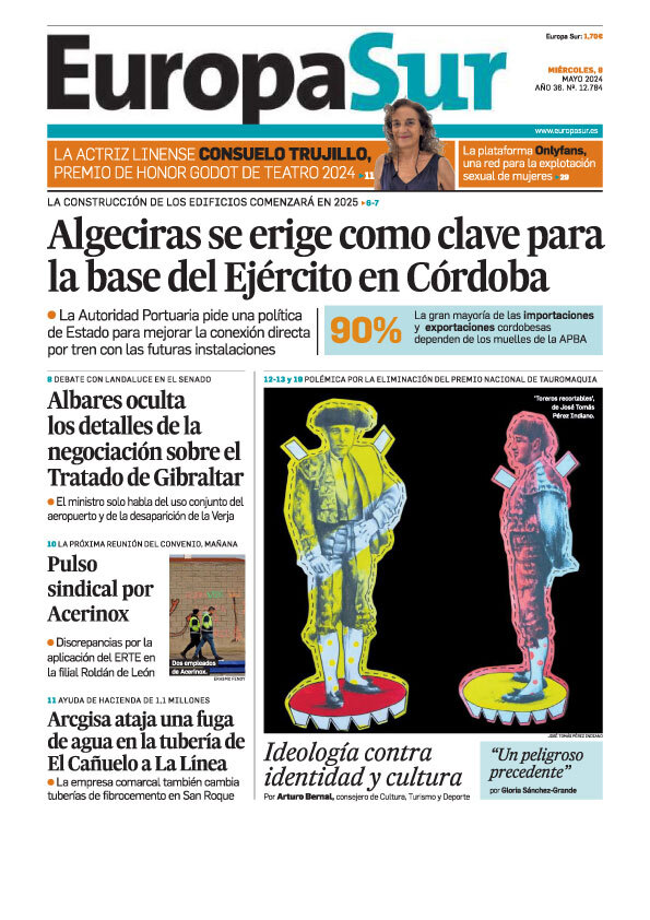 🗞️Portada de hoy de @europa_sur. Gracias a @perezindiano por las maravillosas obras que ilustran el artículo titulado 'La eliminación del Premio Nacional de Tauromaquia, un peligroso precedente'. Se puede leer aquí. europasur.es/campo-de-gibra…