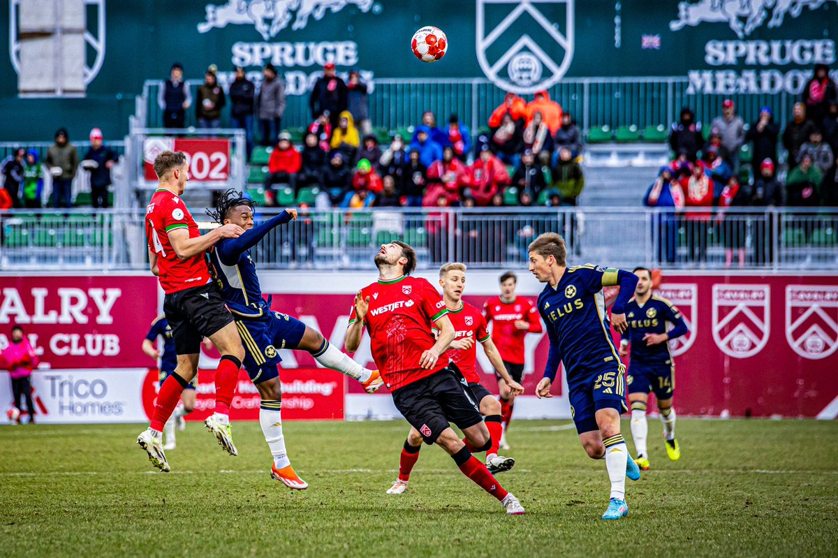 A 2-1 loss for @CPLCavalryFC against @WhitecapsFC in the first leg of the #CanChamp quarter final on a rainy evening at ATCO Field. #yyc #yycsoccer