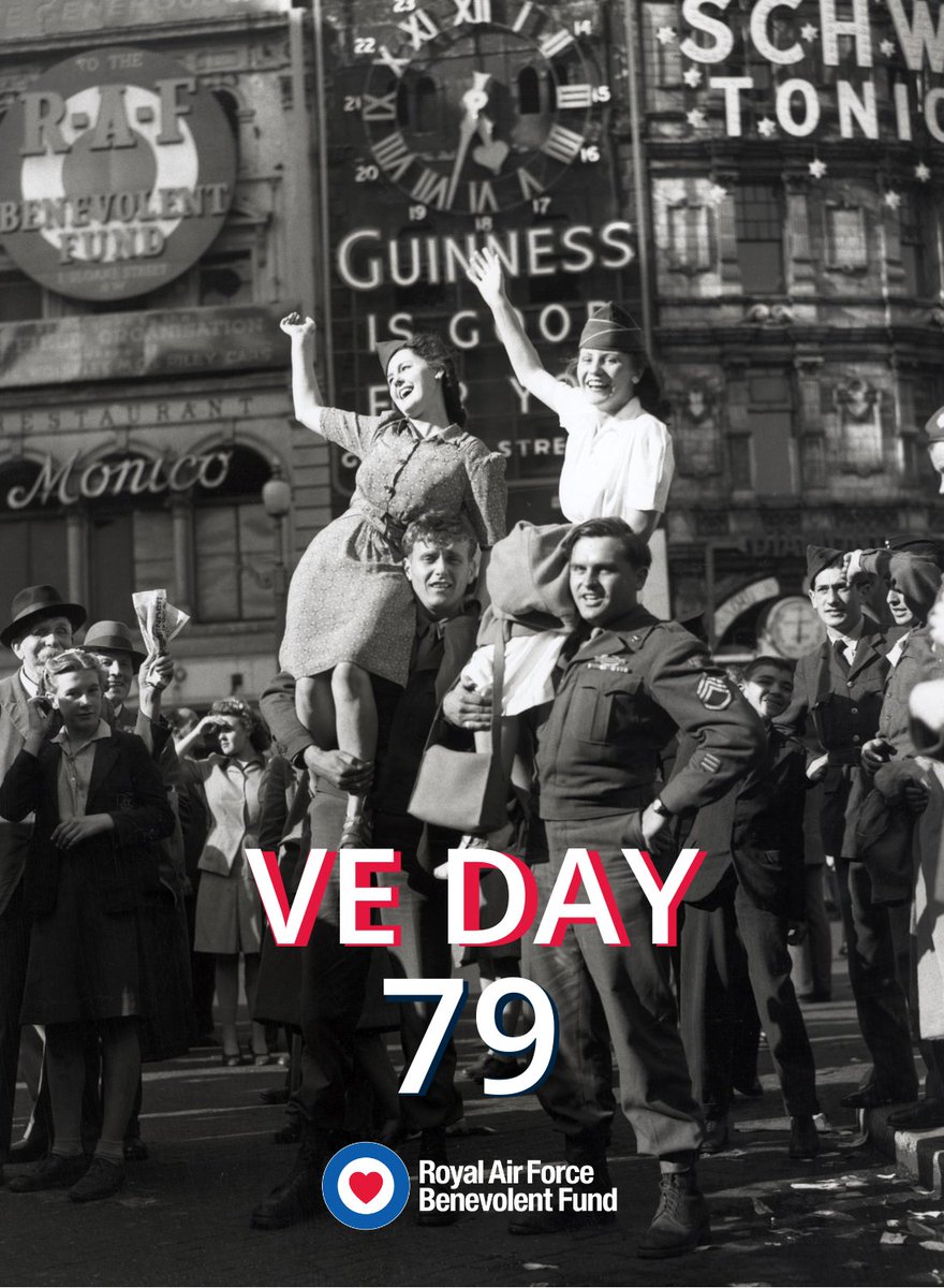 #VEDay Today marks 79 years since the end of the Second World War in Europe! People took to the streets to celebrate - hanging bunting and banners, and dancing. ❤️Learn more about VE Day and read interviews from RAF veterans on our microsite ➡️ brnw.ch/21wJzbp