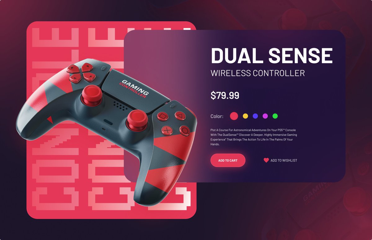 Create this awesome Console 🎮Product page using Figma 🍀 🔰

Would love to hear some suggestions from you 😊

#ui #us #uiuxdesign #figma
