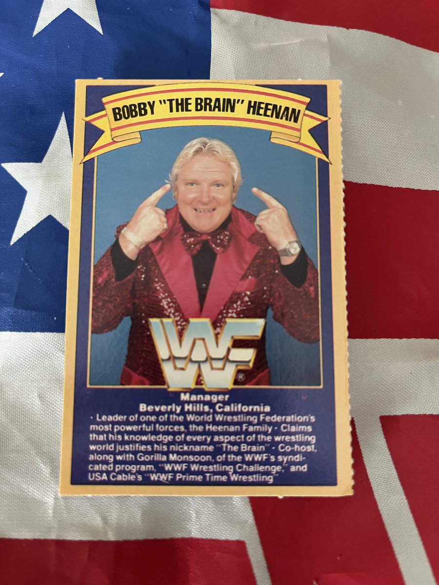 Think about it wrestling fans It’s #WrestlingCardWednesday and here is a “cool” Bobby The Brain Heenan ice cream card. Give us a ❤️ if you love the brain. #Weasel #WWF