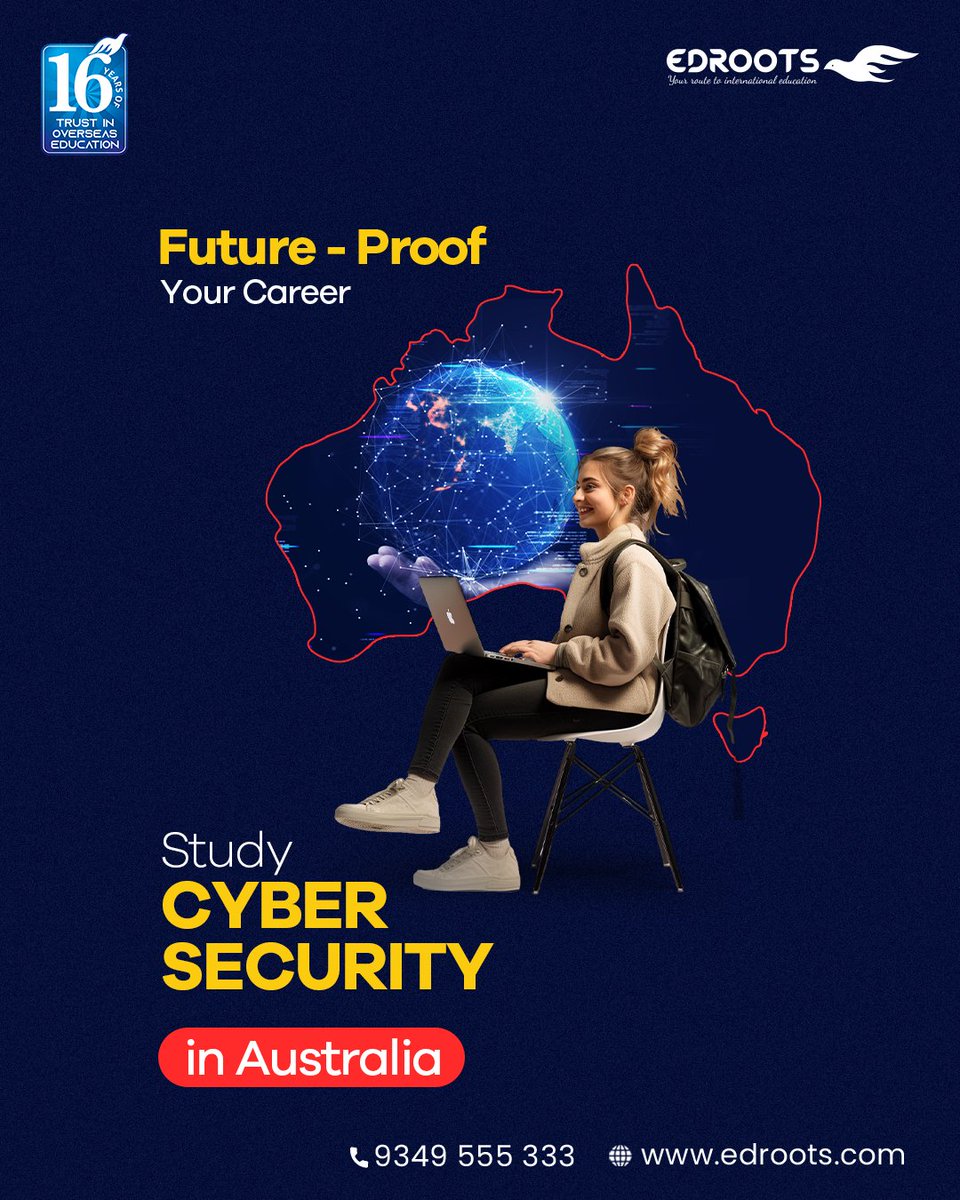 Equip yourself with the skills to navigate the digital landscape of tomorrow by studying cybersecurity in Australia.

Know More: 📞 +91 9349 555 333.
.
.
#StudyCyberSecurity #StudyInAustralia #AbroadStudies #QualityEducation #OverseasEducation #Edroots #EdrootsIndia