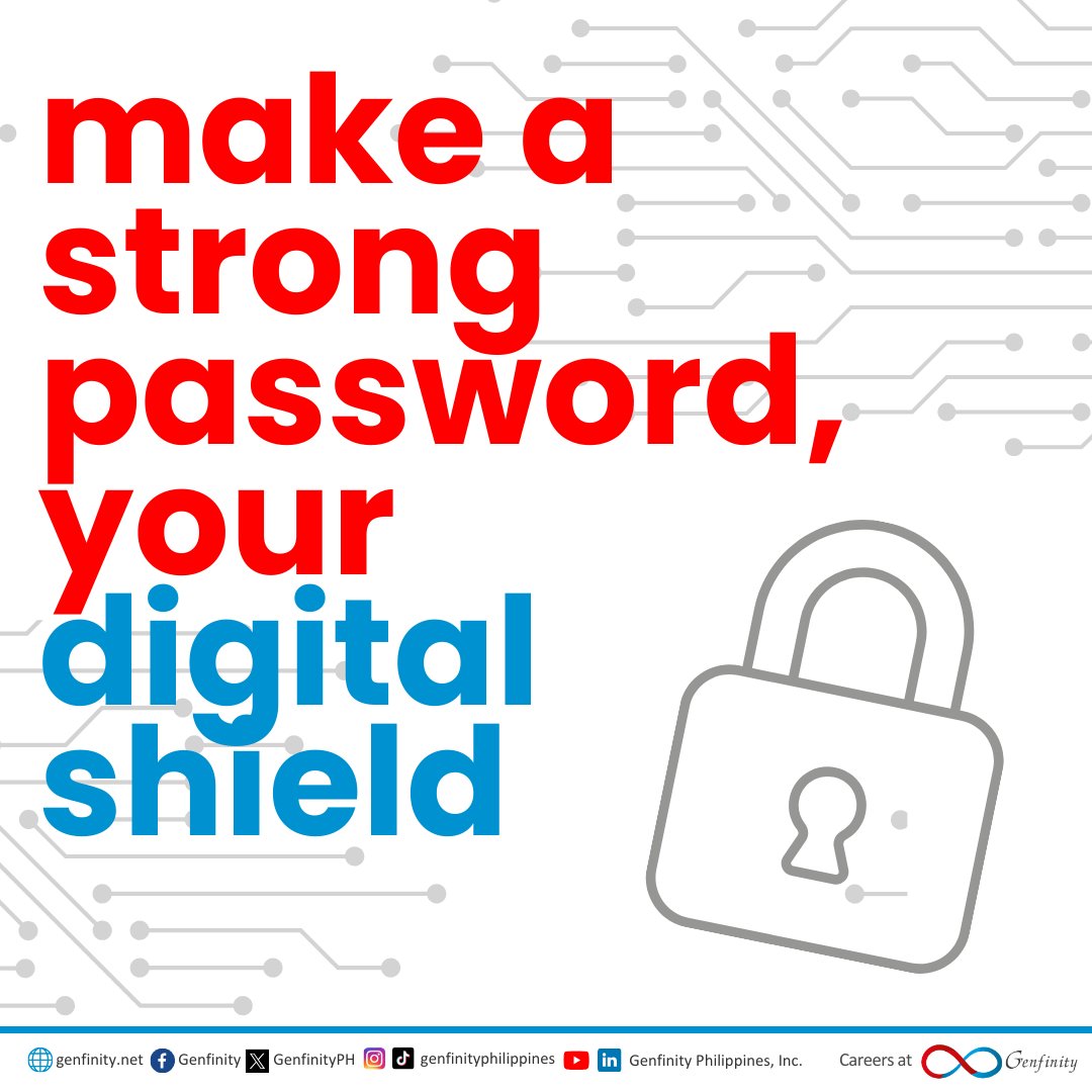 Let's break down the 𝘁𝗼𝗽 𝟭𝟬 𝗺𝗼𝘀𝘁 𝗰𝗼𝗺𝗺𝗼𝗻𝗹𝘆 𝘂𝘀𝗲𝗱 𝗽𝗮𝘀𝘀𝘄𝗼𝗿𝗱𝘀 in the Philippines, according to 𝗡𝗼𝗿𝗱𝗣𝗮𝘀𝘀, and explore why they're a security risk. 🔏
 #PrivacyAwarenessWeek #ProtectYourPrivacy #DigitalSafety #GenfinityCares #EnablingExcellence