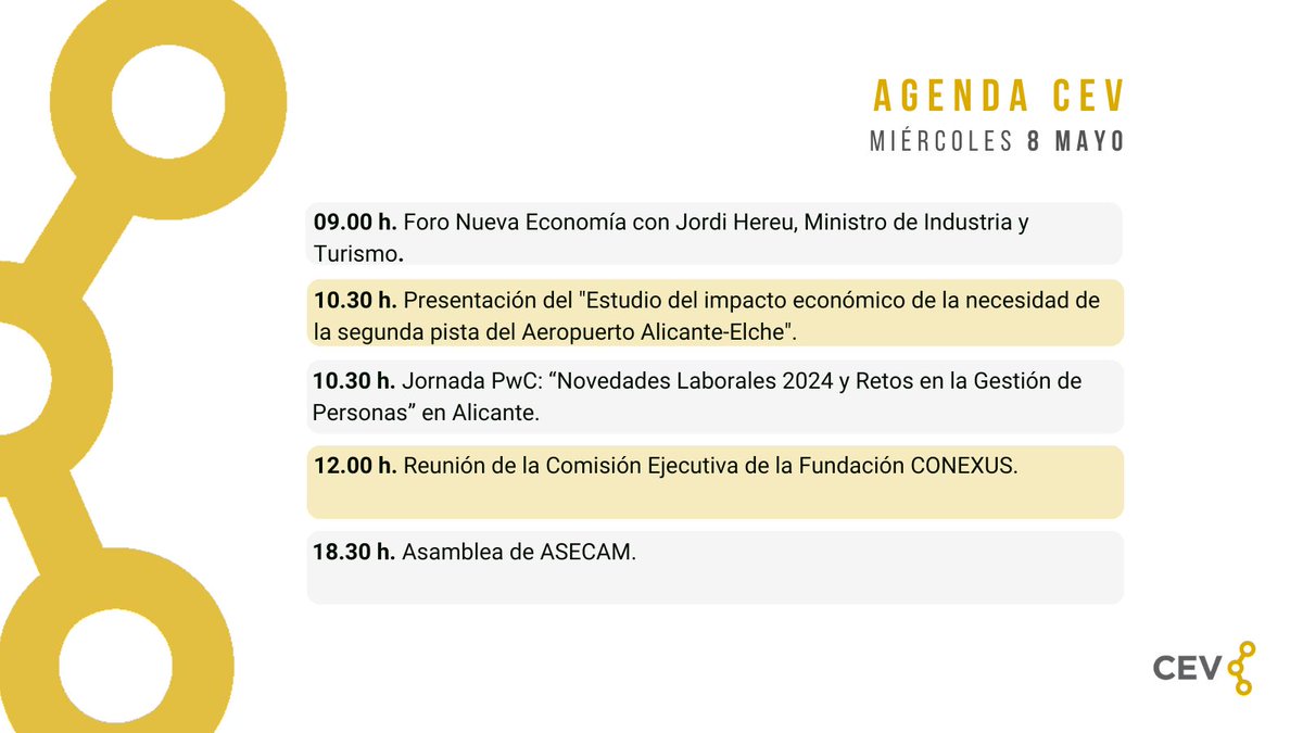 🗓️ ¡Buenos días! Agenda de la #CEV para hoy👇