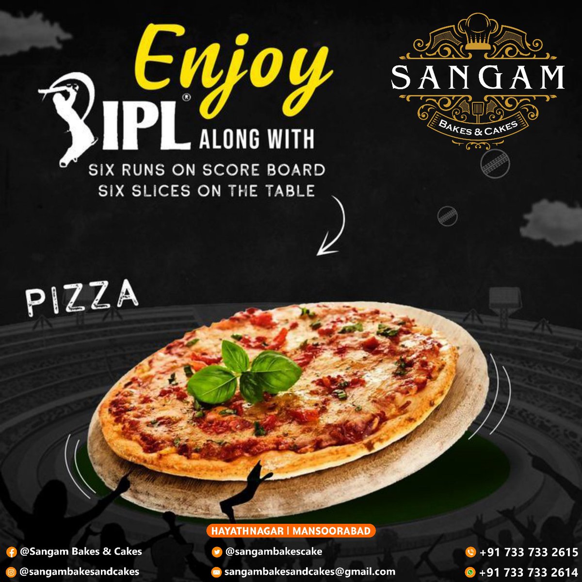 Enjoy IPL along with Six Runs on Score Board six Slices on the table! @sangambcmanso

#pizza #food #foodporn #pizzalover #foodie #pizzatime #instafood #italianfood #delivery #pizzalovers #pasta #pizzeria #foodblogger #foodphotography #foodlover #yummy #foodstagram #delicious