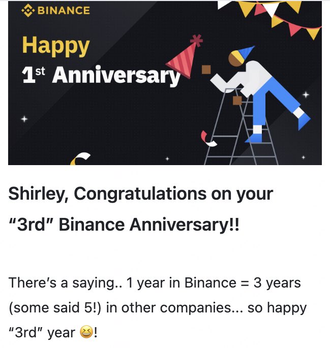 Today is my work anniversary 🥳
It was such a magical year, and I am so glad to meet many of you in my work journey ❤️
Keep moving and keep building! 

#HeretoStay #binance