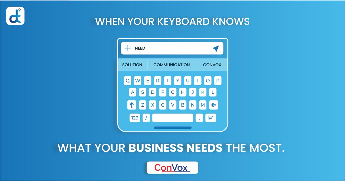 deepijatel's tweet image. Let your keyboard guide you. Call us today! 📞

Click here tx3.in/ZzxC/#mobile# to get to know us!

#deepijatel #convox #callcentersolution #artificialintelligence #callcenter #business #technology #telecom #customerservice