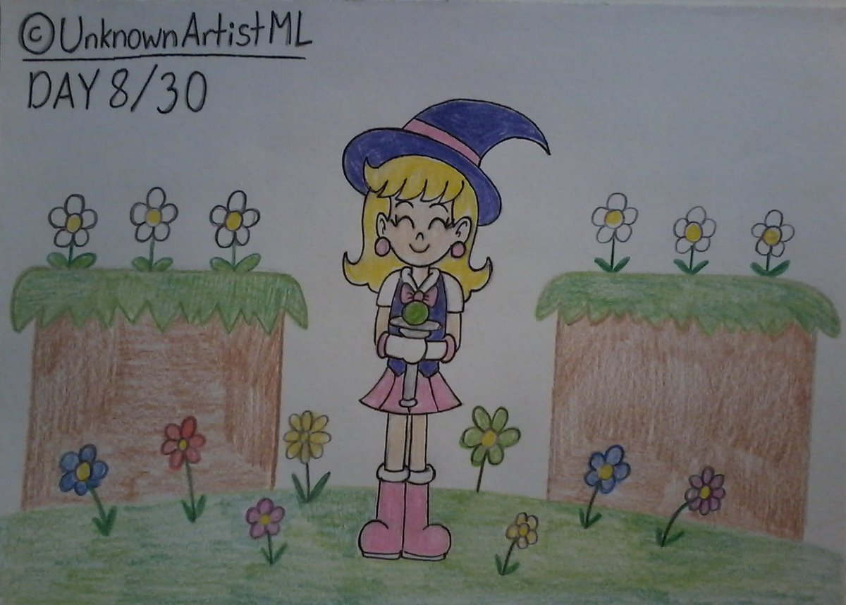 Madeline's MAY-gical Medley DAY 8: Blooming Nature Madeline uses her Earth Magic to bring life to the lands. If she love to heal the nature, you should too! #UnknownArtistML #MadelineMonth2024 #TraditionalArt #OC #OriginalCharacter #Magician