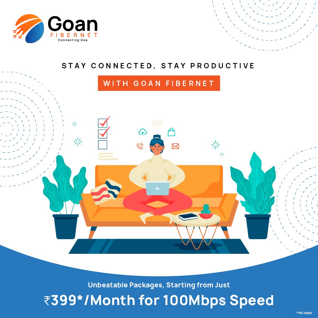 Power up your productivity with Goan Fibernet's blazing fast 100 Mbps speed, starting at just ₹399/month!

Stay connected and conquer your work-from-home tasks effortlessly. Call or DM us now to seize our special offerings! 🚀

#fibernet #goa #goanfibernet #vocalforlocal #isp