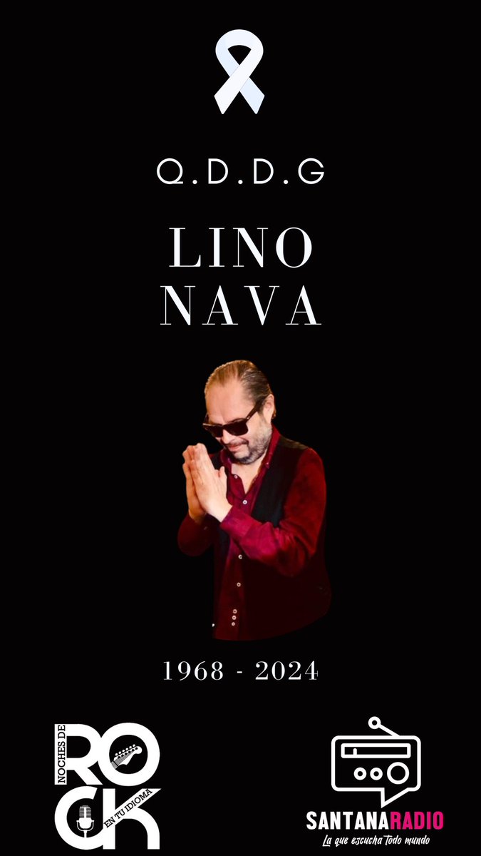 Noches de Rock en Tu Idioma tuvo el honor de compartir los 30 años de <a href="/LaLupitaoficial/">La Lupita</a>

Este día nos consterna enterarnos de la partida física del maestro <a href="/LinoNava/">Lino Nava</a>

Vuela alto Lino, gracias por tanto al rock en español.

#NochesDeRockEnTuIdioma
#LinoNava
#SantanaRadio