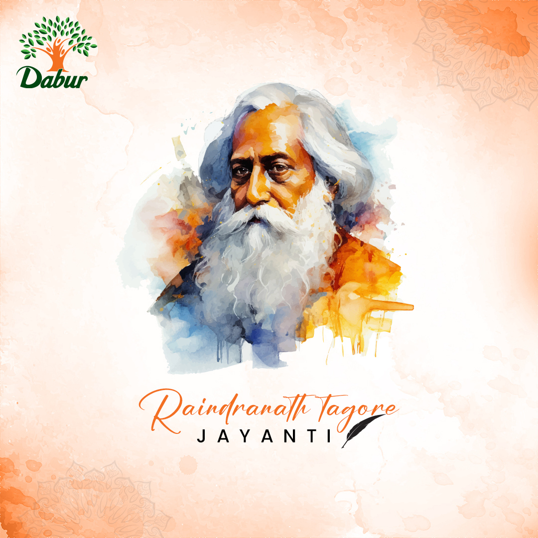 Join Dabur in commemorating Rabindranath Tagore Jayanti, a day to celebrate the brilliance of his literary legacy that continues to inspire and uplift souls. #Dabur #Daburindia #TagoreJayanti #ScienceOfAyurveda  #CelebrateLife
