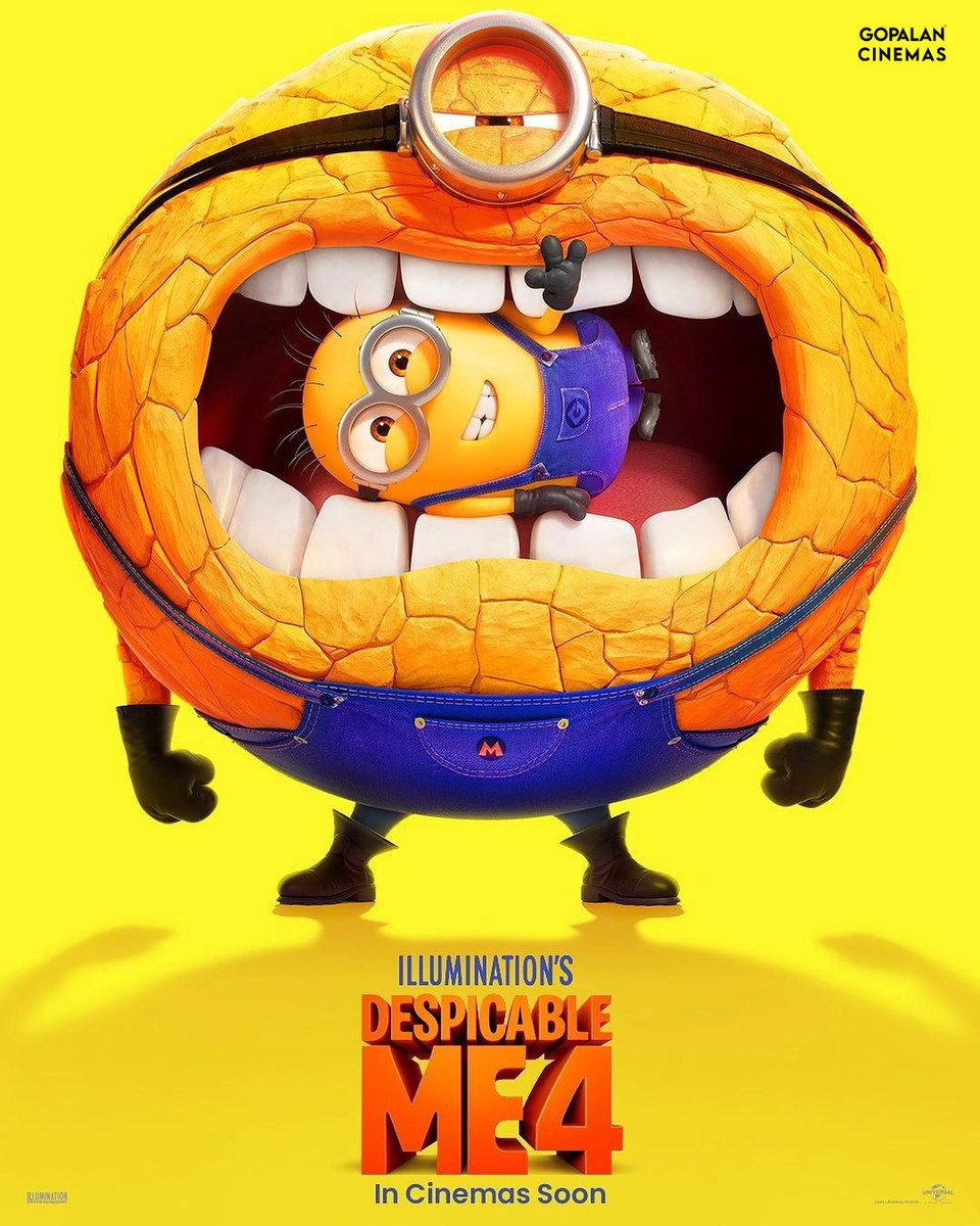 This one’s got bite. Despicable Me 4 in Gopalan Cinemas soon. #gopalancinemas #gopalan #cinemas