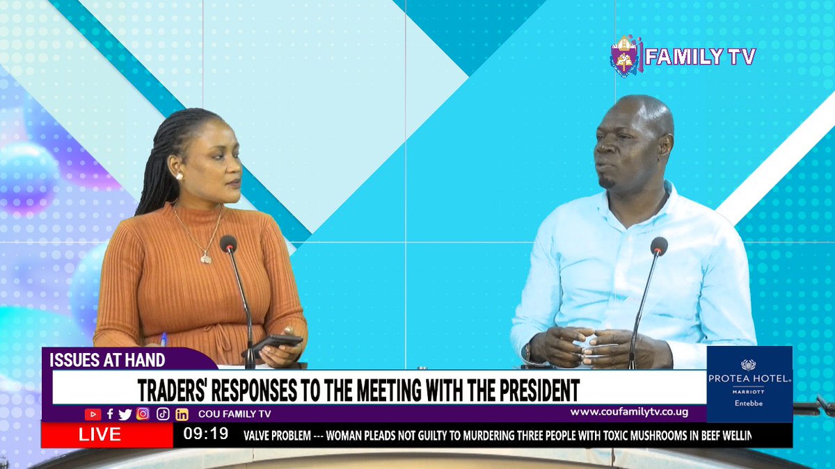 Happening Now!
@CarolTumwiine1 on #IssuesAtHand hosting Sulaiman Matovu, @kacita_uganda, who is giving the trader's responses to the meeting they had with the President.
#EnrichingLives