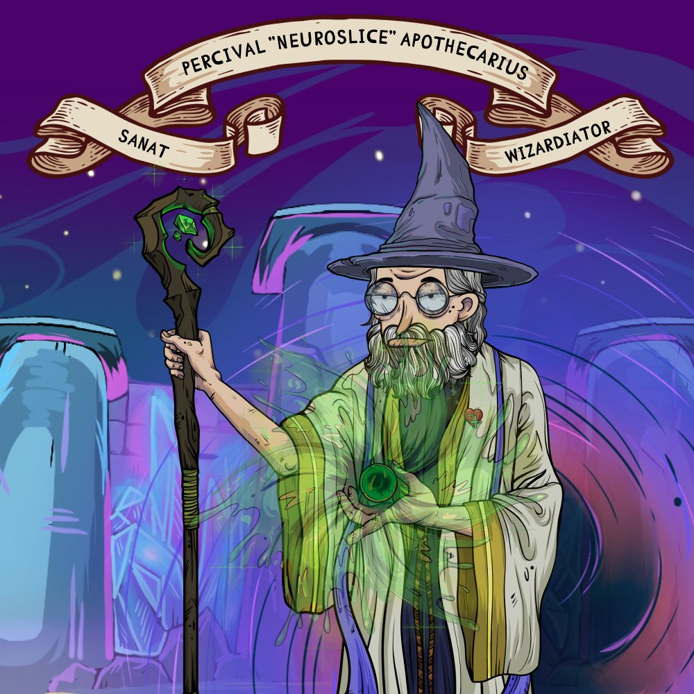 URANUS_wizards's tweet photo. Meet Percival 'NeuroSlice' Apothecarius, the Restoration School mage who utilizes support spells to gain a late-game advantage
🧙🏼‍♂️✨#wizardwednesday #nftart #indiedev #uranus https://t.co/r8rH1IxjyS