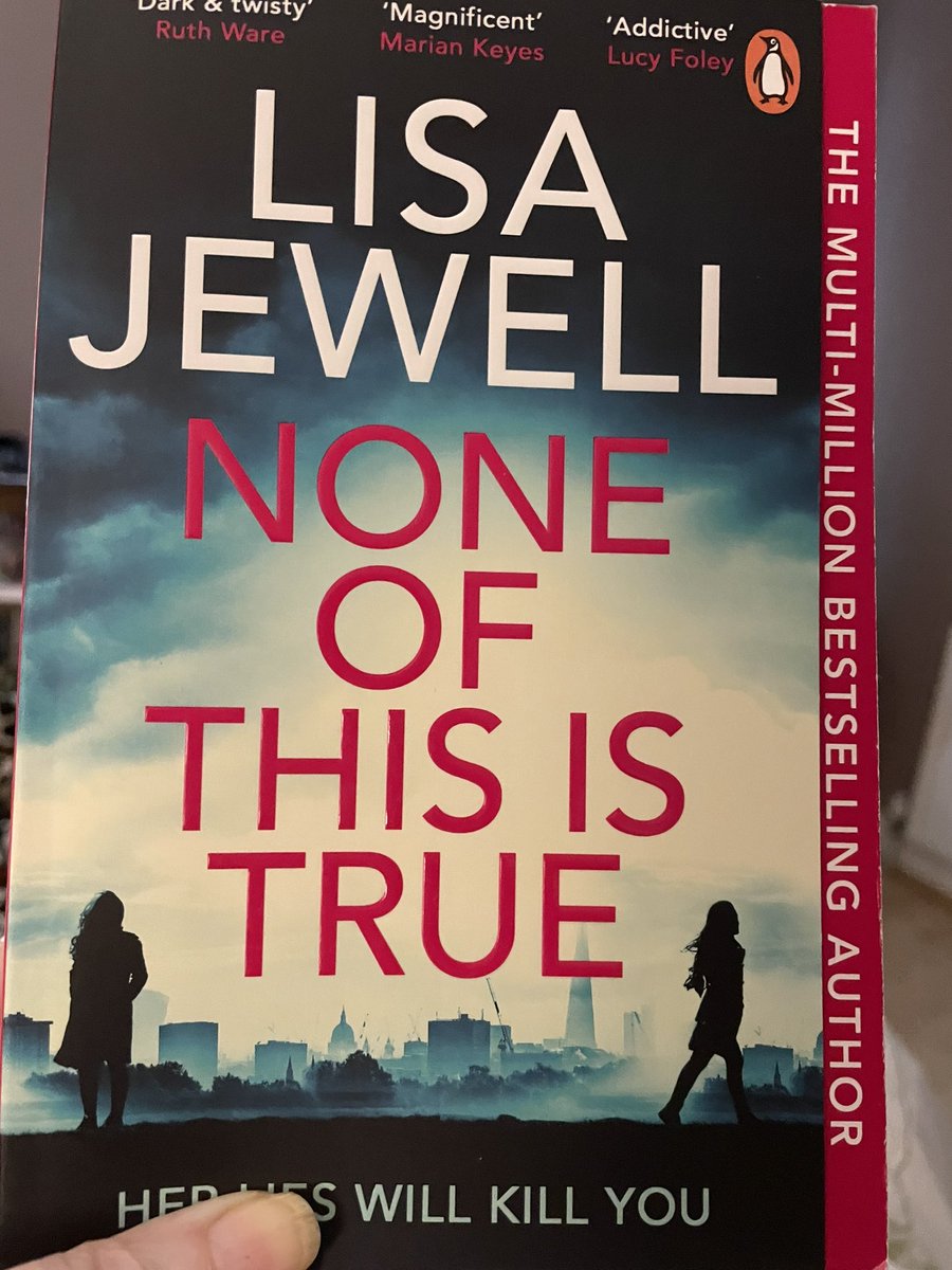 Early morning #amreading to finish #NoneOfThisIsTrue by @lisajewelluk - at first I didn’t think I’d like it. How wrong I was! Loved the gradual revelations of a coercive, manipulative woman whose very essence exudes danger in so many ways 👏🏻👏🏻