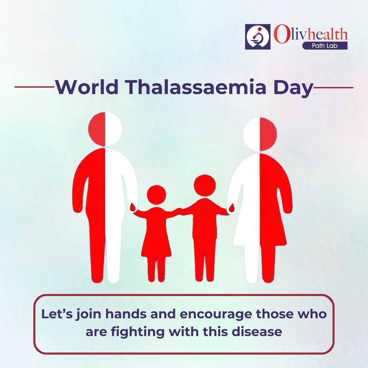 World Thalassemia Day reminds us that we can all make a difference. Let's work together to improve the lives of those living with thalassemia.

#olivhealthpathlab #WorldThalassemiaDay #pathology #blooddonation