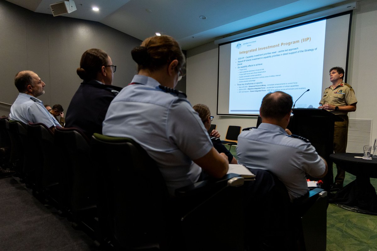 Head of Air Force Capability AVM Wendy Blyth, Head of Joint Capabilities RADM David Mann, & Head of Force Design MAJGEN Anthony Rawlins, delivered a presentation to our Defence industry partners on the impact of the NDS & IIP from an Air & Space Domain perspective. #ASPCon24.
