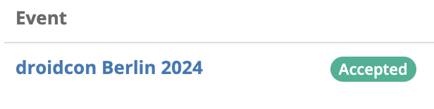My talk has been accepted for <a href="/droidconBerlin/">droidcon Berlin</a>! It's my third year in a row attending, but it's my first time as a speaker. See you in Berlin!