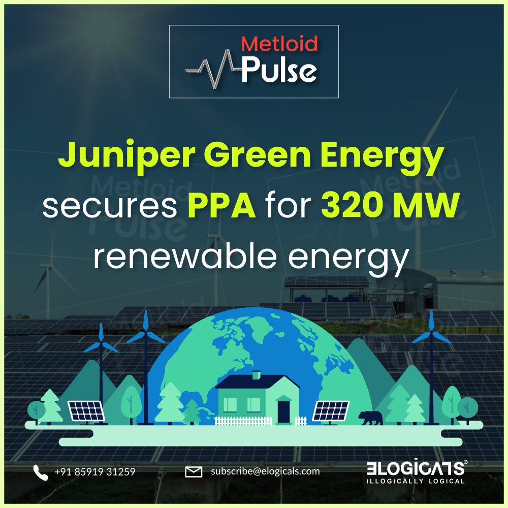 Juniper Green Energy locks in a Power Purchase Agreement for 320 MW of clean, renewable energy. @JuniperGE #RenewableRevolution #GreenEnergy #SustainableFuture #TheMetloid #Elogicals