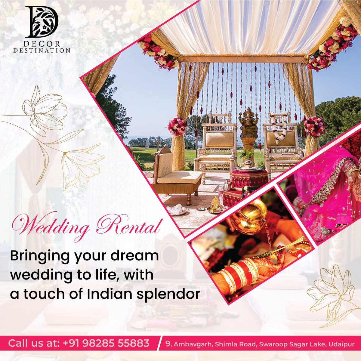 Make your dream wedding a reality with Decor Destination in Udaipur! Let's create a celebration that mirrors your love story and style

Contact Us
Website:- decordestination.in/wedding-rental…
📞 (+91):- 9828555883

#decordestination #WeddingRentals #EventRentals #WeddingDecor